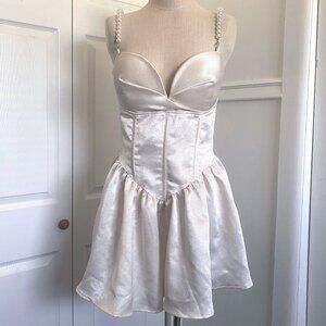 Fashion Nova Pearly Girl Satin Mini Dress